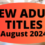 August 2024 New Adult Fiction